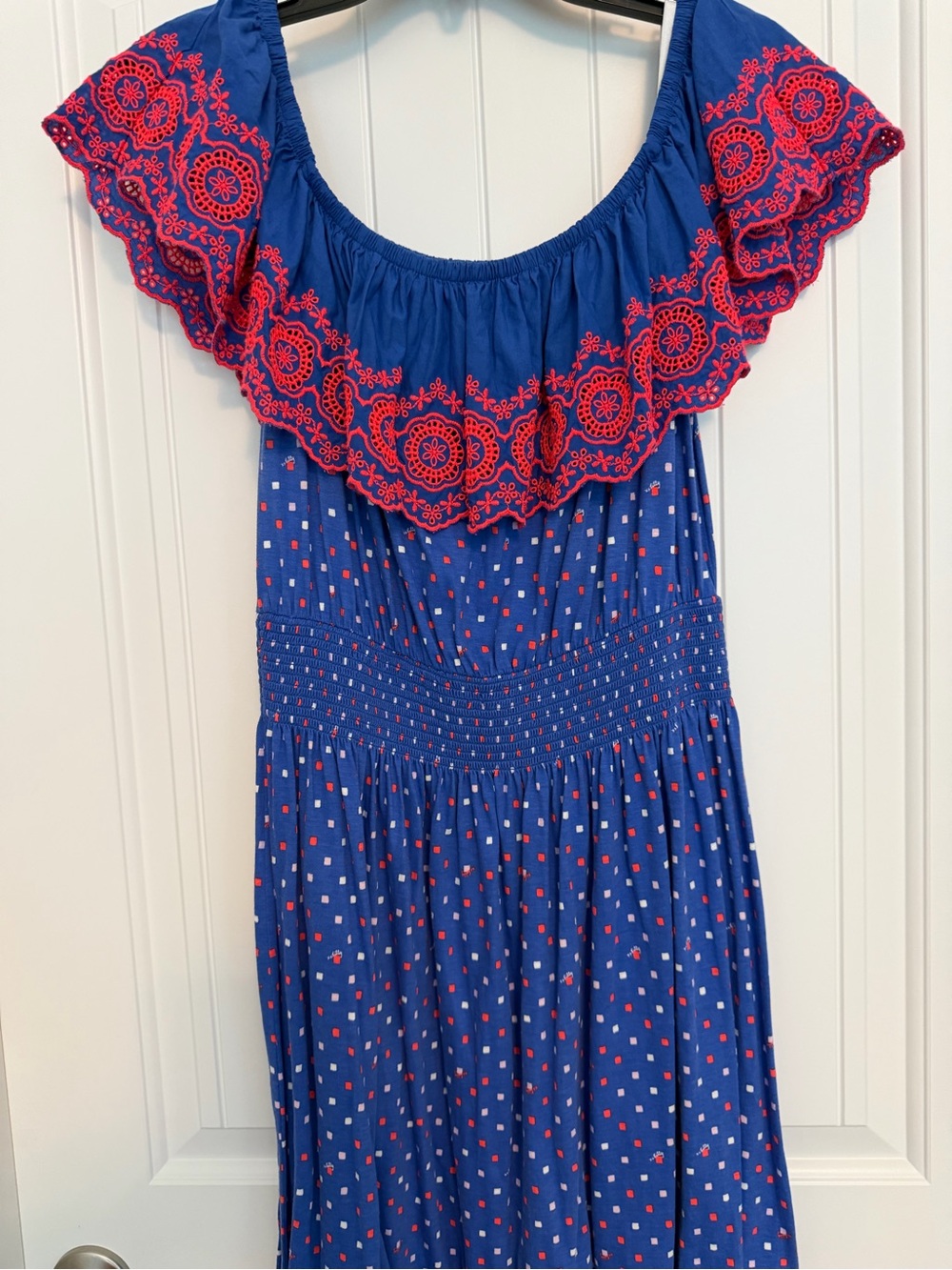 Lilly Pulitzer Royal Blue Dress with Red Embroidery